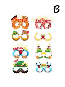 8pcs Hawaiian Luau Party Glasses Hawaiian Fun Glasses Paper Glasses Frames Oktoberfest Party Cocktail Party Makeup Glasses Decoration, Tropical Masquerade Costume Props, Munich Oktoberfest Photo Props, Paper Glasses Photo Booth Decoration Suitable For Summer Parties, Beach Theme Occasions, Party Gifts