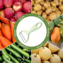 Stainless Steel Vegetable Peeler, Y Shape Sharp Blade For Julienne & Peel, Ergonomic Non-Slip Handle For Potato Carrot, Easy Grip Kitchen Tool (Light Green) - 淺綠色 - 查看 10