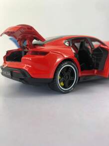 ESCBBXX 1pc Zinc Alloy Die-Cast Exterior Sports Car Model Toy, 6.18"L X 2.44"W X 1.77"H, 1:32 Scale Realistic Miniature, Detailed Interior, Rolling Tires, Openable Doors & Hood, Sound & Light Effect, Suitable As Boys, Children Gift, Collection