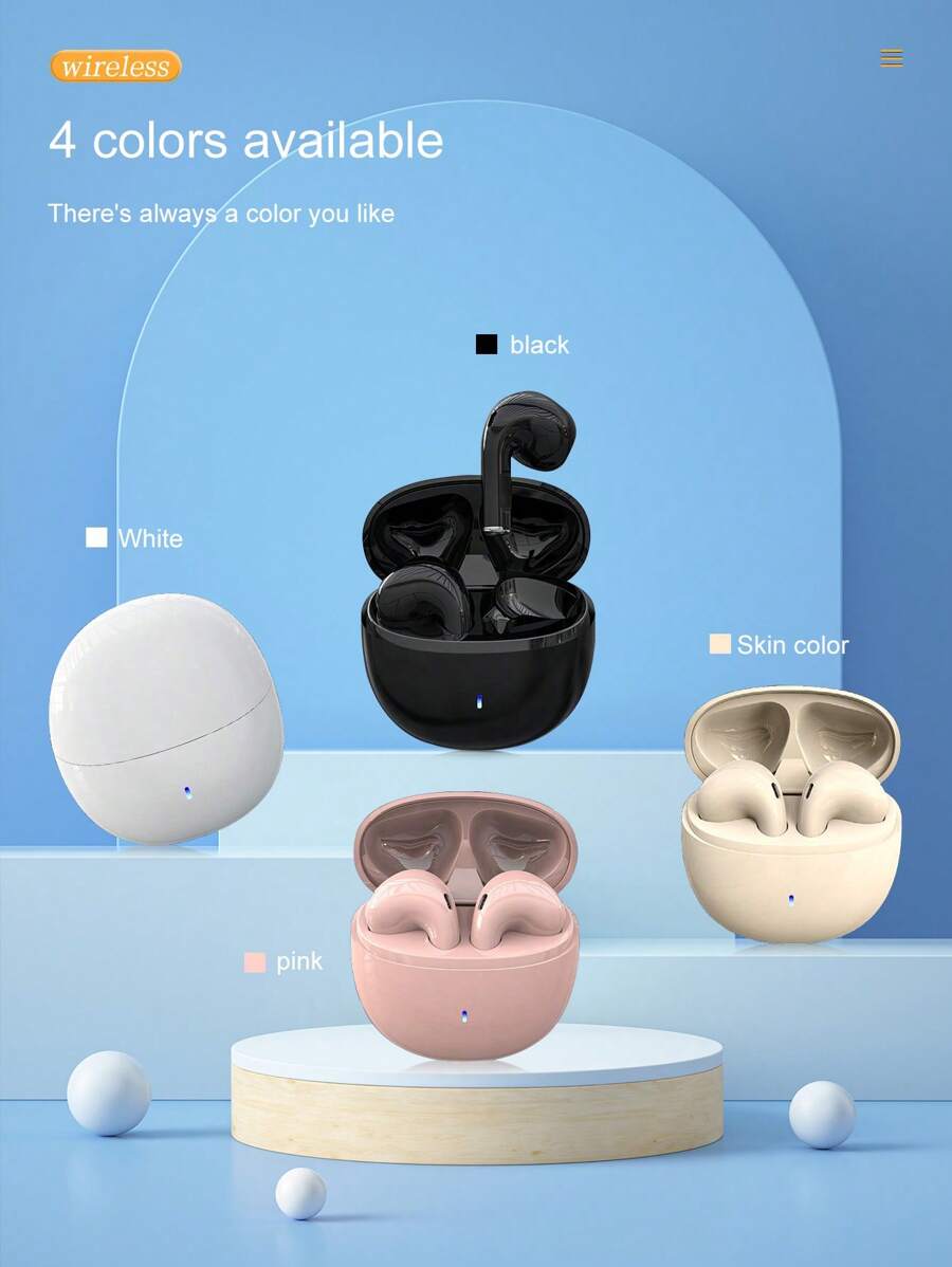 Auriculares inalámbricos Bluetooth semi-in-ear, audífonos estéreo a prueba de ruido con batería de larga duración y baja latencia, auriculares para juegos