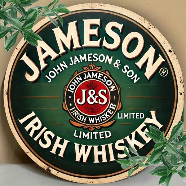 Whiskey Vintage-Style Metal Wall Art, 20x20 Cm - Perfect For Bars, Kitchens, And Home Decor | Aluminum, Easy To Hang, Ideal For Indoor & Outdoor Spaces