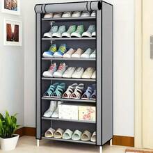 Zapatero multicapa | Funda no tejida | Capacidad para 27-35 pares | Fácil de montar, portátil y duradero | Estructura de metal | Diseño compacto para recibidor, dormitorio y sala de estar | Ideal para calzado deportivo, tacones altos, botas y zapatero. - Gris-10 capas - Ver 7