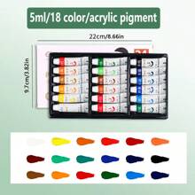 24 couleurs peinture acrylique de couleurs mélangées, peinture polyvalente colorée pour la peinture, jeu de pigments professionnel de 12/18/24 couleurs. Chaque 5ml/0,18oz - parfait pour les artistes, les élèves, les loisirs créatifs, la peinture murale et vestimentaire ! Fournitures scolaires, rentrée scolaire