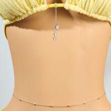 2 Stücke Körperkette für Damen, Bikini-Kette & ovale perlenbesetzte Taillenkette, vielseitige Anhänger Bikini-Kette, Halter-BH-Kette, sexy Boho Strand Bikini