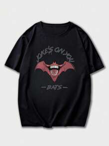 Camiseta de manga corta casual de hombre con estampado del personaje Joker en colaboración con Warner Bros., para verano