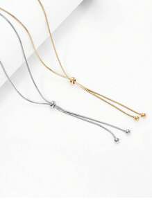 1 Peça Colar Feminino em Formato Y de Corrente Minimalista na Moda, Presente de Joia Colar de Clavícula para Uso Diário, Casual, Festa e Férias