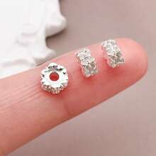 Contas espaçadoras de zircônia cúbica de latão, 2/4/6 peças, contas de latão banhadas a ouro 18K, redondas, planas, com strass, flores, contas soltas para joias da moda faça você mesmo, acessórios para fazer joias