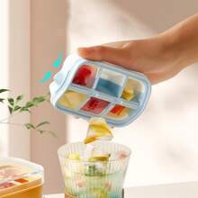 1 pieza Molde de cubitos de hielo para refrigerador, fácil liberación, anti-olores, 6 cubos