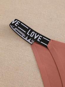 5pcs/Set Ladies' Seamless Letter Waistband Breathable Comfortable Triangle Panties - Multicolor - View 7