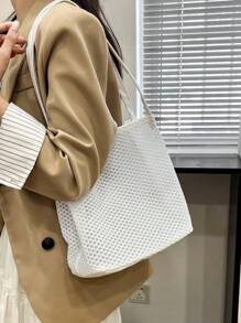 Summer Beach Bag, Hollow Mesh Beach Tote, Holiday Storage Bag, Net Shoulder Bag, Ladies Handbag