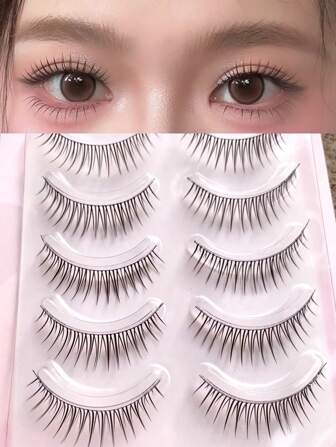 10 件/包韩式隐形假睫毛自然裸妆款