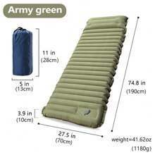 Hiking Camping Inflatable Sleeping Pad-3.9''Thick, With Built-In Pillow & Foot Pump - Portable Air Mattress For Single/Double Use