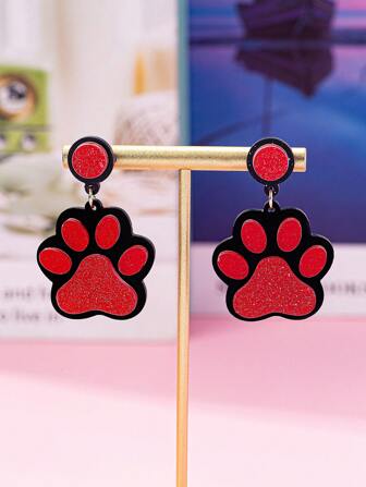 1 Pair Fashionable Acrylic Tiger Claw Pendant Earrings Suitable For Women's Daily Wear