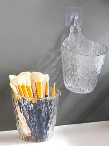 2个/1个悬挂式收纳盒，迷你冰川图案收纳盒，壁挂式浴室收纳盒，学生桌面笔筒，化妆刷收纳桶，眉笔收纳桶，湿巾和化妆湿巾收纳盒，口红收纳盒；粉扑和化妆蛋收纳盒；化妆品分类盒，适用于浴室、校园宿舍、卧室 - 彩色 - 查看 4