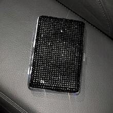 1pc Rhinestone Series (White) Rhinestone Studded Cigarette Case, 20 Capacity Metal Covered Cigarette Box, Portable Rhinestone Flip Top Cigarette Case, Suitable For Office, Party, Birthday, Gifts For Friends, Mothers, Fathers, Lovers, New Year, Accessories, Unique Gifts