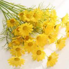 6Pcs Artificial Chamomile Flowers (Yellow)- Realistic European Daisy Fake Flowers For Home Decor, Spring Summer Table Centerpiece, Wedding, Party, Office Desk Decorations,Garden Decor,Outdoor Plant,Gardening,Pink Fake Flowers