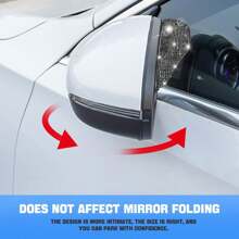 2pcs Side Mirror Visor Rain Guards, Car Rear View Mirror Rain Eyebrows, Bling Crystal Rear View Mirror Rain Visor Guard, Rhinestone Rainproof Car Side Mirror Rain Visor Smoke Cover, Universal, Rearview Mirror Rain Board, Rain Visor, Universal, High-End Look, For Car, Truck, SUV