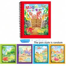 Libro mágico de agua con bolígrafo para niños - Cuaderno de acuarela reutilizable para el aprendizaje temprano y la diversión creativa, con ilustraciones coloridas, ideal para niños y preescolares, juguetes de agua