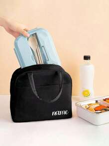 1pc Customized Name Bento Bag, Personalized Large Capacity Lunch Box Bag, Aluminum Foil Thickened Picnic Student Lunch Bag, Portable Bag With Rice, Insulated Bag, Lunch Box Bag,Cationic Bento Bag, Thickened Picnic Bag, Student Lunch Bag, Bento Bag, Storage Bag, Handbag, Insulation Bag, For Students, Beginners, And White-Collar Workers. Suitable For Offices, Colleges, Work, Business, Commuting, Outdoor, Travel, And Outings