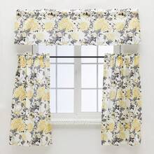 AVintage Floral Tier And Valance Yellow Set - Yellow - View 1