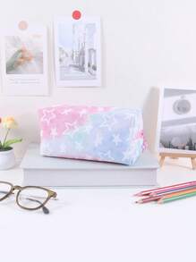 1 Astuccio per matite con motivo a stella in rete a strato singolo, design creativo - pendente con cerniera a forma di stella, borsa per cancelleria per conservazione e organizzazione di cancelleria da desktop in classe, grande capacità e portatile, accessori scolastici essenziali, regalo raffinato per amici, ritorno a scuola, astuccio per matite, custodia per matite, borsa scolastica