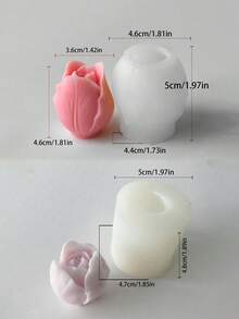 3D 花卉模具套装，柔性硅胶，多用途 DIY 蜡烛/树脂/香石工艺工具，母亲节、情人节、家居装饰的创意礼物 - 白色 - 查看 18