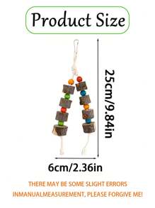 1 pieza Juguete de madera para morder y colorido con cuentas, en forma de loro, para aliviar mordisqueo de loros pequeños/medianos, accesorio para jaula de pájaros, color aleatorio