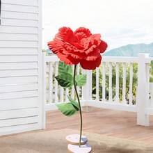 Giant Flowers For Decoration Artificial Peony Flower Head Large Fake Flower For Background Wedding Stage Party Decor - Red - View 5