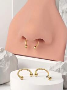 2/4/6 pièces Anneau de nez, anneau de septum, boucles d'oreilles en acier inoxydable BCR pour cartilage, faux piercing d'oreille circulaire, tragus, bijoux de corps en forme de fer à cheval