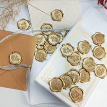 10 pezzi di adesivi per ceralacca rosa/oro a forma di rosa, adatti per inviti di nozze. Sono facili da usare e hanno una buona adesione. Adesivi per buste con rose, accessori per inviti di matrimonio, forniture scolastiche, back to school