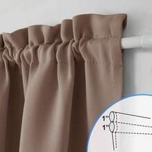 Local Warehouse- Door Curtain Panel, Grey French Door Curtains Blackout Thermal Insulated Curtain Sidelight Privacy For Window/Living Room/Doorways/Classroom (25W By 72L Inches, 1 Panel) - 卡布奇諾 - 查看 3