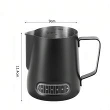 1 Pieza Jarra espumadora de café y leche, taza para espuma de leche, de acero inoxidable 304, con pantalla de temperatura, escala interna precisa, tanque de ordeño de boca puntiaguda, control preciso del caudal de la espuma de leche, sensación cómoda, olla para espuma de leche, utensilios para espresso, de alta calidad exquisita, duradera, accesorios profesionales para café en el hogar, la oficina y la cafetería 350/600ml Vuelta al colegio