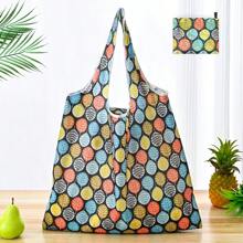 1 pezzo Borsa della spesa pieghevole, portatile, alla moda, impermeabile, di grande capacità, adatta per la spesa al supermercato, i viaggi, la conservazione di verdure/frutta/mobili/giocattoli