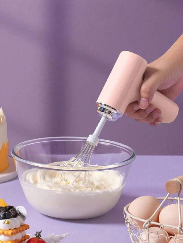 Handheld Mixer -3-Speed Cordless Mixer, Suitable For Baking, Whipping Cream And Cooking, Compact Design, Automatic Shut-Off, Perfect For Home Bakers