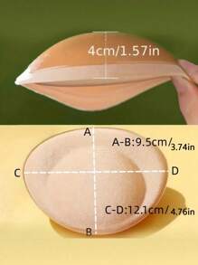 2pcs/Pair Ladies' Bikini Underwear Sponge Bra Pads With Adhesive Design
