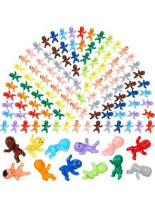 10/50/100 piezas- Miniatura de bebés de plástico de colores variados, figuritas de bebé de plástico pequeñas a granel para juegos de baby shower, cubitos de hielo, etc.