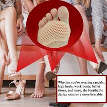 6片装柔软凝胶前脚掌垫，男女通用，脚趾垫，可重复使用透气套筒，缓解前脚掌疼痛（米色，均码）。硅胶凝胶足垫，缓解疼痛，舒适贴合 - 跖骨支撑垫，隔热保暖。情人节、小狗、嘉年华主题。
