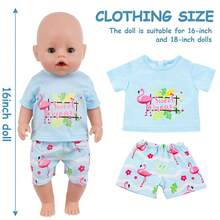 18-Inch Plush Sloth Pattern Doll Outfit Set, Including Top And Shorts, Children's Costume Play Doll, Pretend Play, Holiday/Birthday Gift (Doll Not Included) - Multicolor - View 5