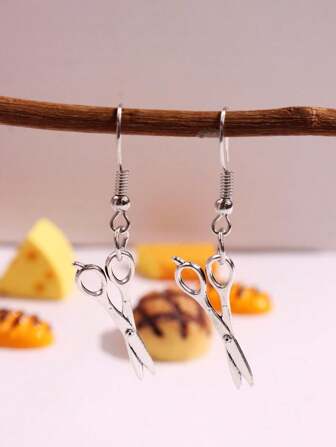 1 Pair Fashion Unique Personalized Cute Scissors Shaped Earrings For Women, Home Chef Decorative Jewelry