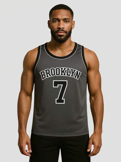 Camiseta Regata Esportiva Ideal Para Treino Academia e Casual Estampada Brooklyn