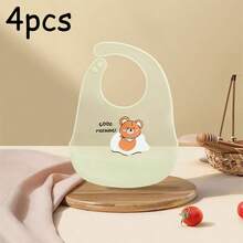 4/3/2/1 件套升级版婴儿硅胶围兜，婴儿喂食围兜，口水巾，轻便围兜，适合 0-3 岁男孩女孩，可爱印花围兜 - 多色-均碼 - 查看 18