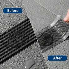 2pcs Disposable Shower Drain Filter Self-Adhesive Stickers, Equipped With Cleaning Shovel, Shower Drain Hair Collector, Shower Drain Mesh Stickers, Suitable For Bathroom, Kitchen Sink Bathroom Accessories Bathroom Organizer Back To School
