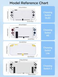 1pc Protective Case Compatible With Switch/Switch Oled/New Switch2(2025),Can Be Installed In The Dock Without Removing The Protective Case - White - View 12