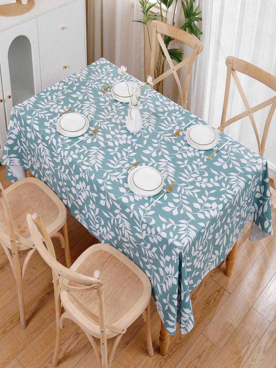 Vinyl Tablecloth With Flannel Backing,Plastic Waterproof Rectangle Tablecloths,Flannel Backed Table Cloth For Camping Dining Indoor & Outdoor, Table Cover - Blue - View 1