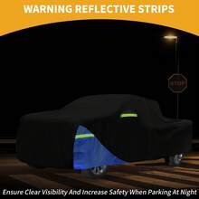 Car Cover Waterproof All Weather 210D, UV Sun Rain Protection, With Left Side Zipper - Black Blue for Chevrolet Silverado - View 3