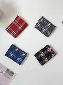 4pcs/Set Men's Plaid Print Stretchy Loose Casual Shorts, Breathable Comfortable Pajama Pants, With Elastic Waistband, Multi-Color Combination