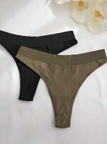6 piezas de bragas sin costuras, tangas sexys de unicolor, bragas de cintura baja, tangas suaves con gran elasticidad, ropa interior de lencería