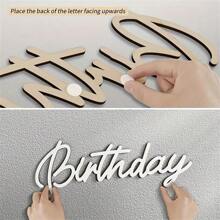 Signature en bois Joyeux Anniversaire, lettre en bois Joyeux Anniversaire Signature Pays ancien Décoration d'anniversaire Fond mural Photo