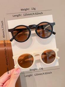 2026新款3/4/5件装男女宝宝可爱时尚圆形儿童眼镜，仅卡片展示，不含运费 - 彩色 - 查看 4