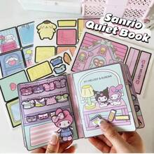 Sanrio 3 PiecesSanrio Kullomi And Sago Lulu DIY Quiet Book Set - My Melody Craft Kit, Reusable Art And Handmade Toys, Perfect Birthday Or Valentine's Day, Chinese New Year, Christmas, Easter And Other Holiday Gifts For Women (This Product Is A Quiet Book Made By Myself. The Picture Shows The Finished Product After DIY. The Actual Product Is A Book With Three Sheets Of Paper. The Paper (Tu'an) Is Placed Randomly. Please Be Careful If You Mind)